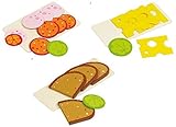 Goki Brot Wurst und Käse aus Holz für Kaufladen oder Spielküche