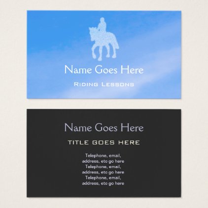 "Blue Sky" Horse Riding Business Cards
