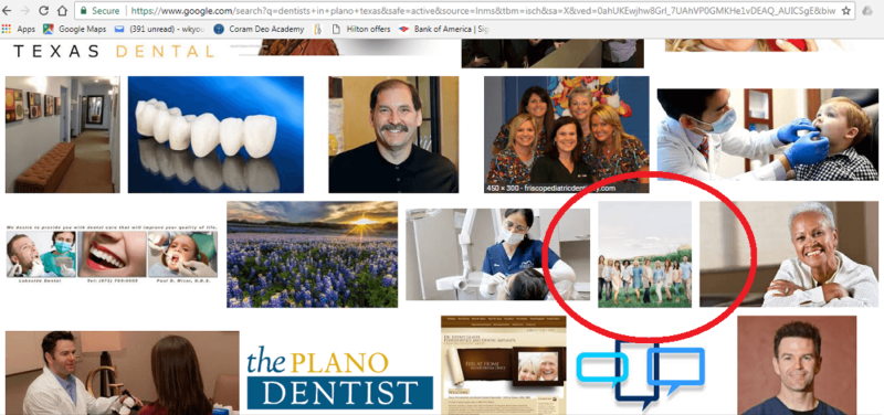 Employees in a group picture of dental practice staff are too small to make out in the thumbnail version