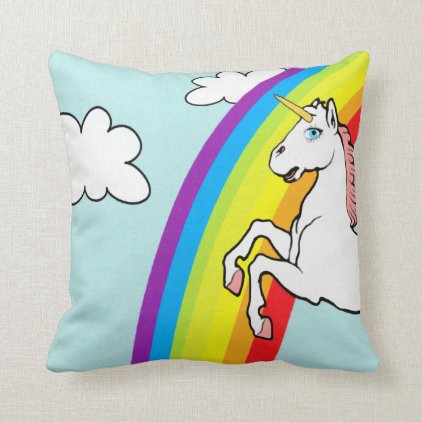 Unicorn Rainbow Throw Pillow