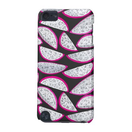 Dragon fruit pattern on black background iPod touch (5th generation) cover