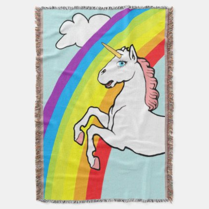 Unicorn Rainbow Throw Blanket