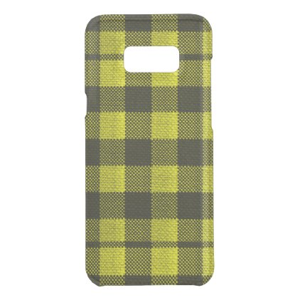 Yellow Gingham Checkered Pattern Burlap Look Uncommon Samsung Galaxy S8+ Case
