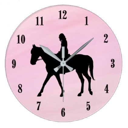 Pink Equestrian Wall Clock