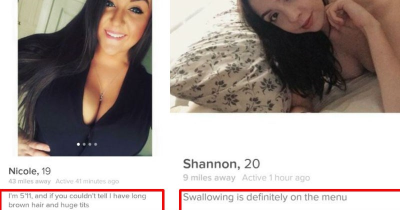15 hot and sexy Tinder profiles that are shamelessly direct about what they want.