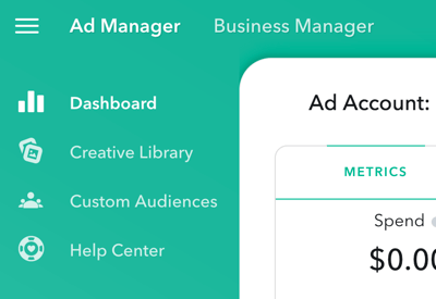 Ad Manager has four main sections that you can access in the upper-left of the page.