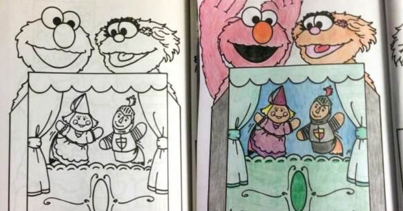 Kids coloring books changed into adult coloring books are full of funny twisted humor.