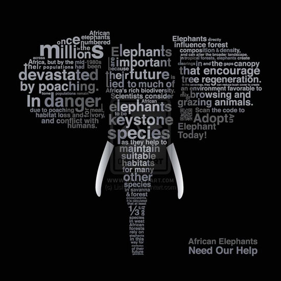 4.-Typographic-Elephant-by-Lish-55 Typography posters: Tips, Best Practices, And 108 Examples