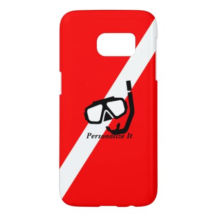 Diving mask with flag samsung galaxy s7 case