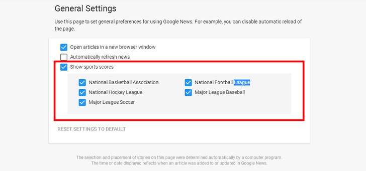 Google News; Edit Sports Scores Section.png