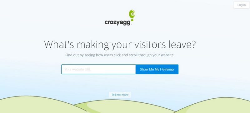 Crazy egg homepage