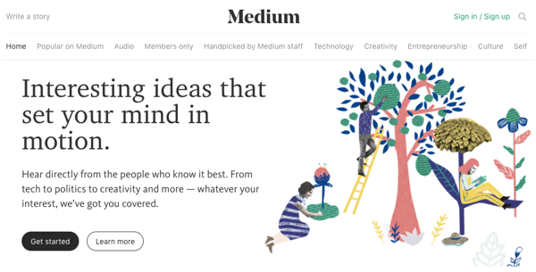 Medium has a built-in audience to help jumpstart your positioning.