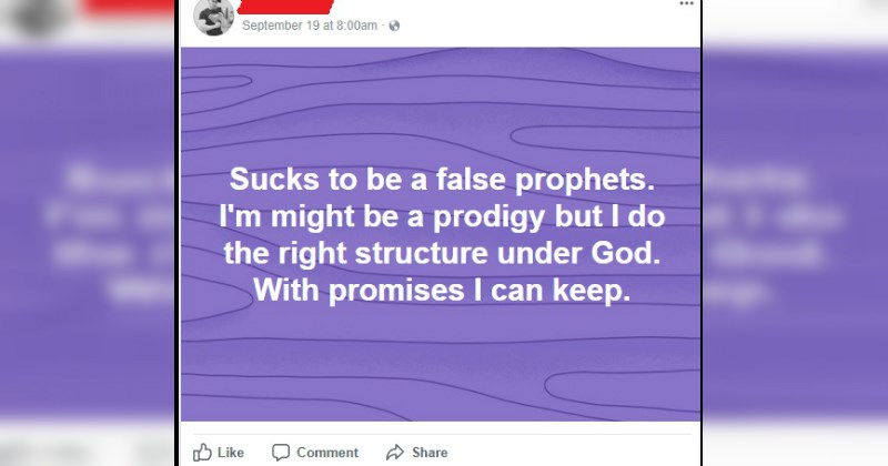 Delusional Facebook Prophet May Be Most Cringey Person of 2017