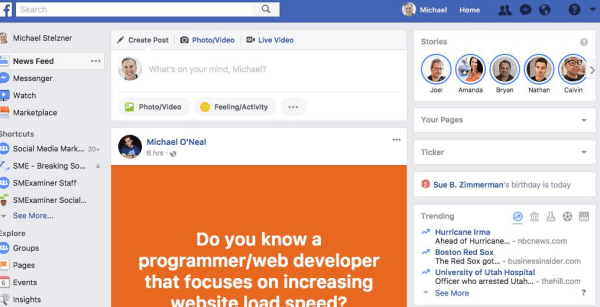 Facebook continues to expand Stories to more profiles being viewed on desktops.
