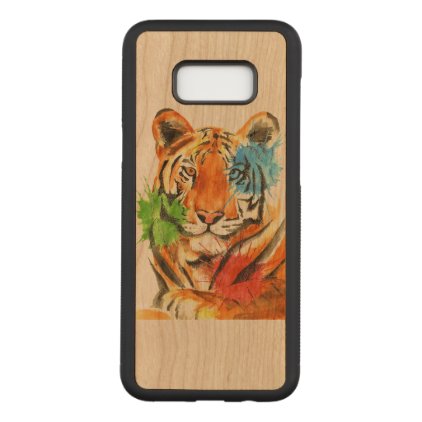Tiger Splatter Carved Samsung Galaxy S8+ Case