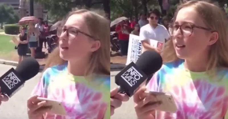 Video of little girl completely owning an Infowars reporter with a brutal, swift insult.