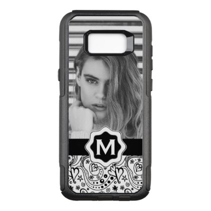Personalized Monogram Hearts Doodle with Photo OtterBox Commuter Samsung Galaxy S8+ Case
