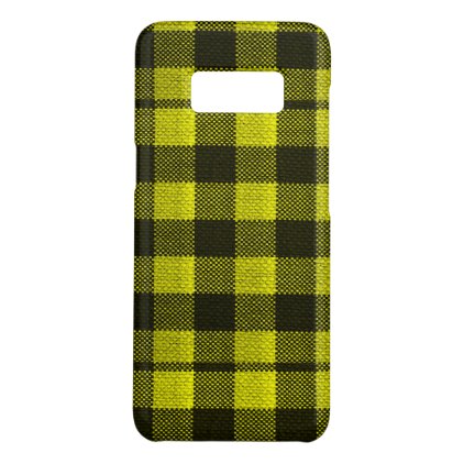 Yellow Gingham Checkered Pattern Burlap Look Case-Mate Samsung Galaxy S8 Case