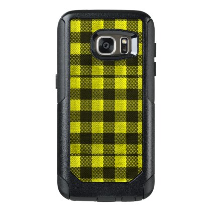 Yellow Gingham Checkered Pattern Burlap Look OtterBox Samsung Galaxy S7 Case