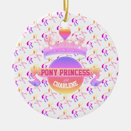 Pink and Purple Pony Princess Ceramic Ornament
