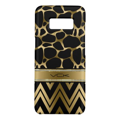 Black & Glam Gold Leopard Print & Chevron Case-Mate Samsung Galaxy S8 Case