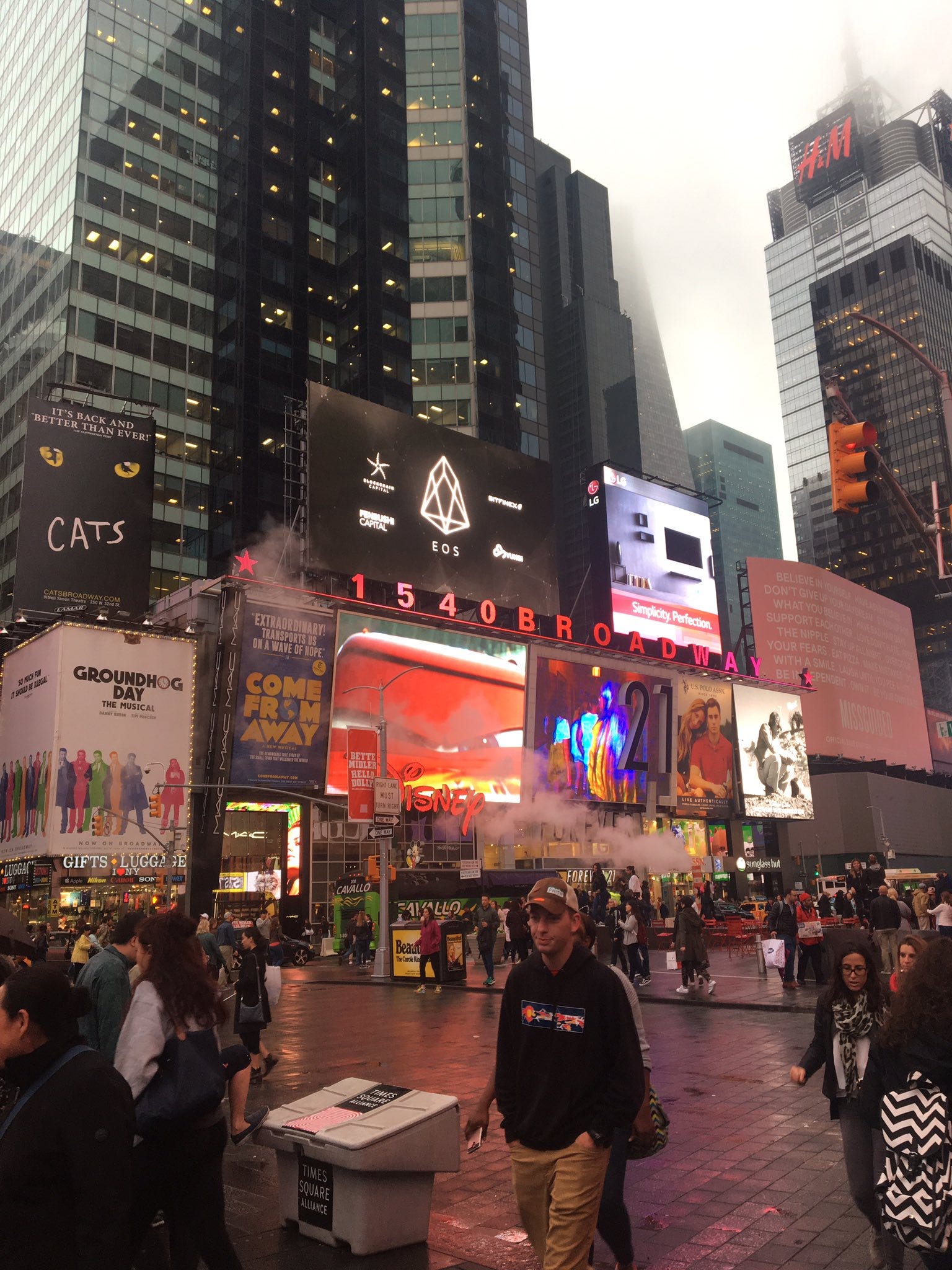 eos block one ico ethereum crowdsale times square advert
