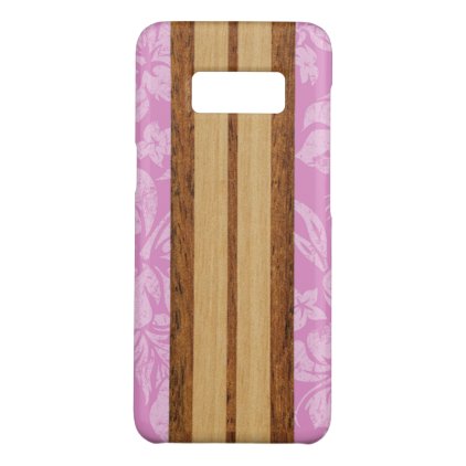 Sunset Beach Faux Wood Pink Surfboard Hawaiian Case-Mate Samsung Galaxy S8 Case