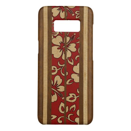 Pupukea Vintage Hawaiian Faux Wood Red Surfboard Case-Mate Samsung Galaxy S8 Case