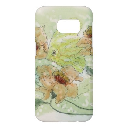 watercolored flowers and fishes 6 samsung galaxy s7 case