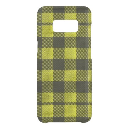 Yellow Gingham Checkered Pattern Burlap Look Uncommon Samsung Galaxy S8 Case