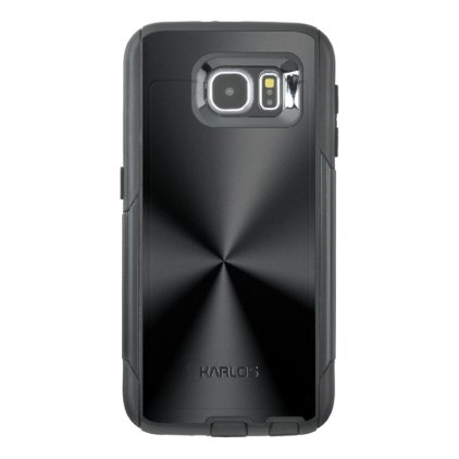 Modern Shiny Faux Black Metallic Stainless Look OtterBox Samsung Galaxy S6 Case