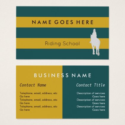 "Flags" Horse Riding Business Cards