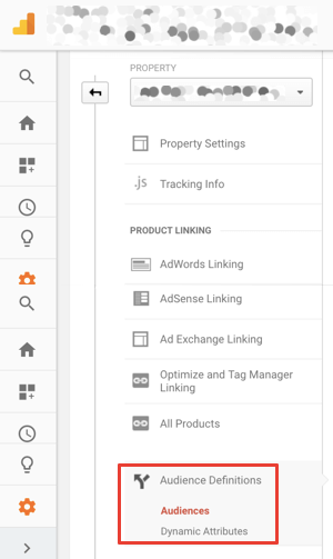 Create Smart Lists using the Admin section of Google Analytics.