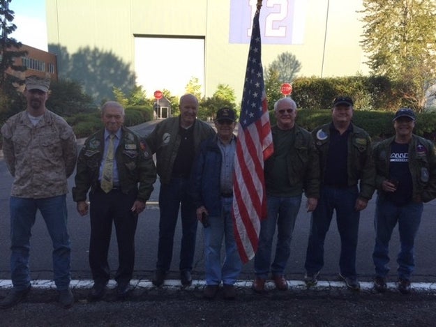But a group of Seattle veterans, many of whom served in the Vietnam War, were offended by the Seahawks action that they headed to the team's headquarters at the Virginia Mason Athletic Center on Tuesday to protest.