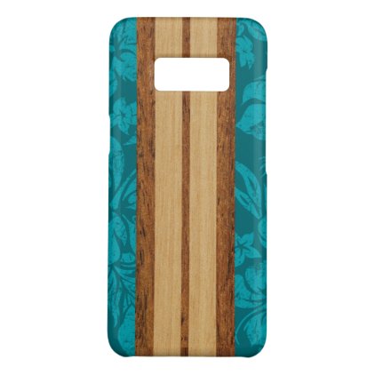 Sunset Beach Faux Wood Teal Surfboard Hawaiian Case-Mate Samsung Galaxy S8 Case