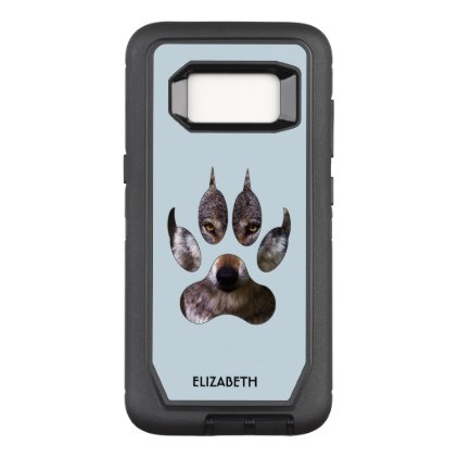 Gray Wolf Paw Predator Portrait Yellow Eyes Cool OtterBox Defender Samsung Galaxy S8 Case