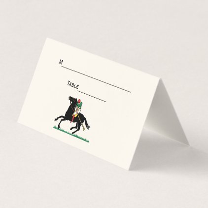 Polo Player on Pony Place Escort Card Ivory