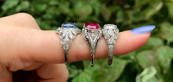 Rings galore at The Three Graces jewelry store.