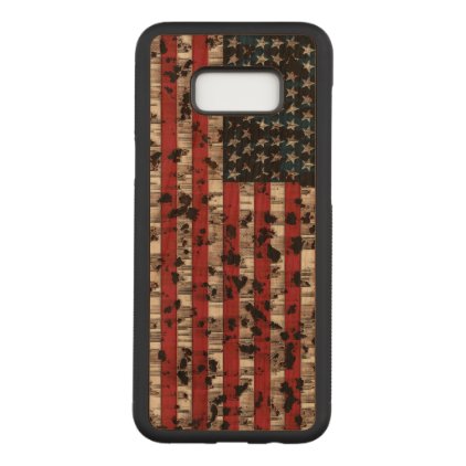 American Flag Aged Carved Samsung Galaxy S8+ Case