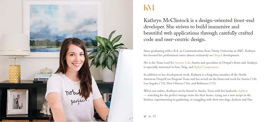 Kathryn McClintock Creative About Me Pages 