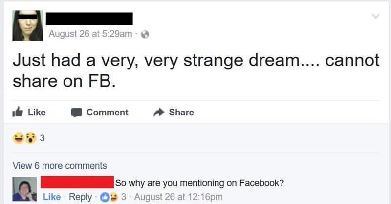Just had a very, very strange dream... facebook fail
