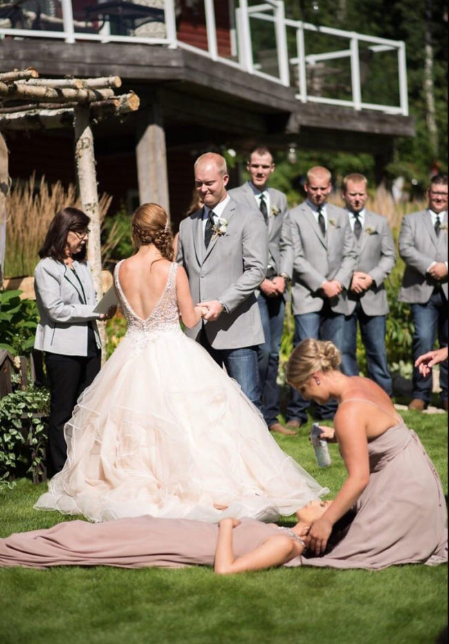 So I fainted in the middle of my best friend's wedding. Just got the pictures back