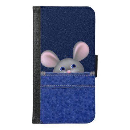 Mouse in Pocket Wallet Phone Case For Samsung Galaxy S6