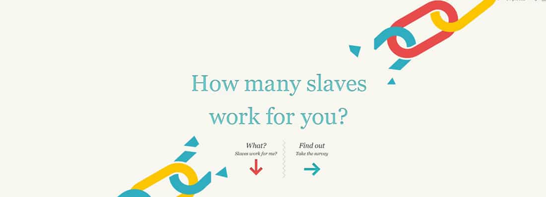 Slavery Footprint Websites with Angled Graphics 