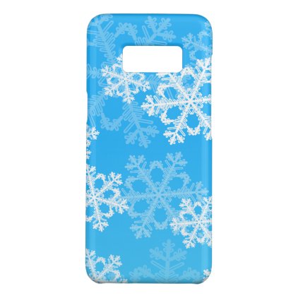 Cute blue and white Christmas snowflakes Case-Mate Samsung Galaxy S8 Case