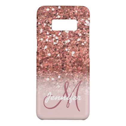 Personalized Girly Rose Gold Glitter Sparkles Name Case-Mate Samsung Galaxy S8 Case