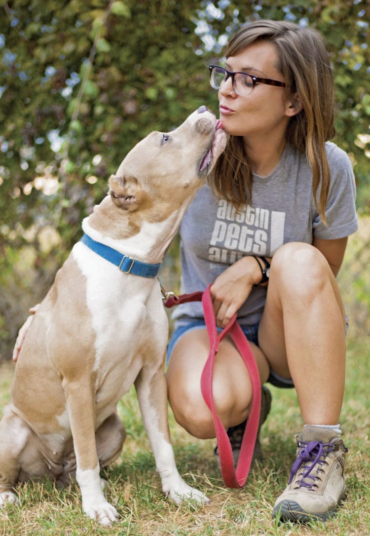 Emily Pokorny, one of APA!’s Matchmakers, and Pico.