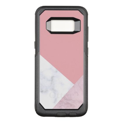 elegant stylish chick white pink marble geometric OtterBox commuter samsung galaxy s8 case