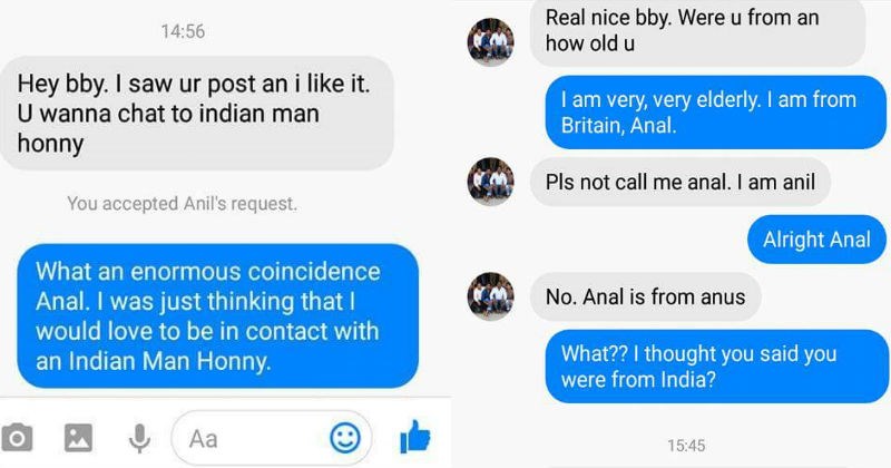 Girl leads a very thirsty scammer along for a hilarious Facebook conversation.