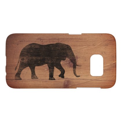 African Elephant Silhouette Rustic Style Samsung Galaxy S7 Case